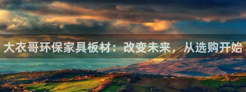 沐鸣2平台在线注册：大衣哥环保家具板材：改变未来，从选购开始
